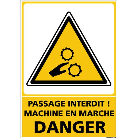 Panneau de signalisation PASSAGE INTERDIT DANGER (D0941) - Adhésif - 150 x 210 mm