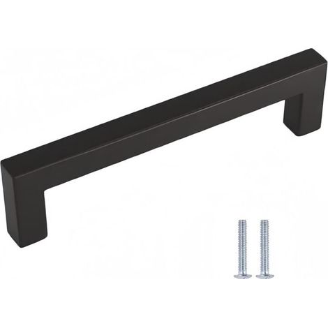 10er-Packung Edelstahl-Möbelgriffe – Schrank- und Schubladengriffe – 160 mm – Schwarz – Lochabstand: 160 mm
