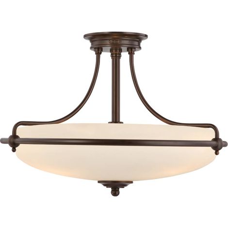 Elstead Griffin - 4 Light Semi Flush Deckenleuchte Palladian Bronze, E27 (1/5)