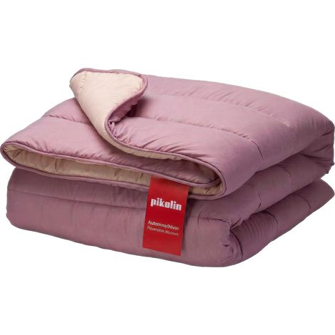Couette 240 x 220 cm 300 g Tempérée en Fibre pour Lit 2 Personnes - Couette Réversible Toucher Plume, Lavable, Douce et Respirante - Bicolore Mauve (1/5)