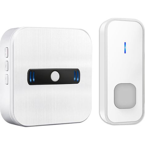 Bardusch - Sonnette sans fil, Sonnette sans fil fonctionnant sur piles, Sonnette sans fil étanche IP55 pour l'extérieur, Sonnette de porte avec 55 mélodies sur 5 niveaux de volume, Sonnette sans fil 1