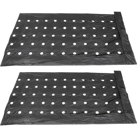 Paillis Perforé pour Jardin, Lot de 2 Paillis perforé 32.8x3.11ft PE d'Isolation Thermique Noir Thermique pour Cultures Agricoles Respirant pour Sol Évaporation Eau Protection Végétal (1/5)