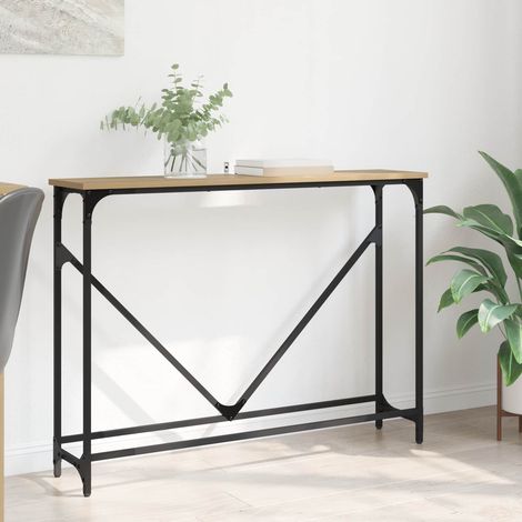 Table console industrielle avec pieds réglables en acier, chêne artisanal, 102 x 22,5 x 75 cm - PANGIVO (1/5)