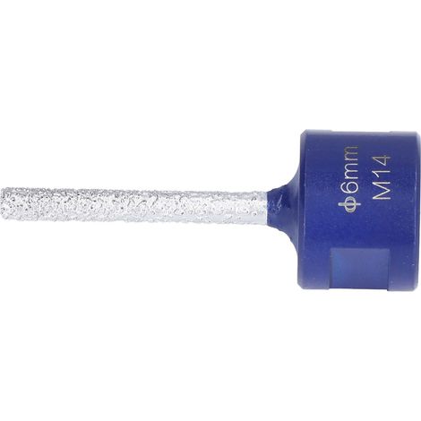 Fraise diamantée à doigt pour brasage sous vide, filetage M14, pour porcelaine et céramique dure, 6 mm (1/5)