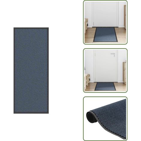 The Living Store Fußmatte Blau 60x150 cm - Schmutzschutz (1/5)
