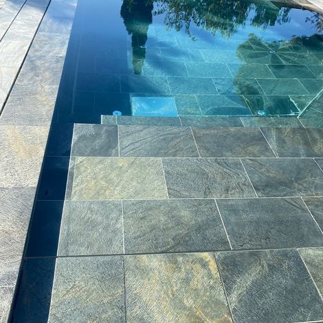 Dallage pour piscine Quartzite Vert - 60x40x1,2 cm