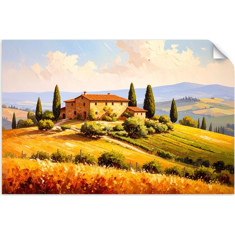 Selbstklebendes Poster – Wandsticker Blick auf die Toskana 60x40 cm (1/3)