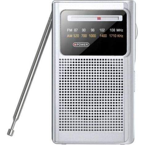 Radio Portable FM/AM(MW), Mini Transistor Radio, Bouton de Réglage avec Indicateur de Signal, Excellente Réception, Connexion Casque, Mini Radio Portable Pile Remplaçable (AA)