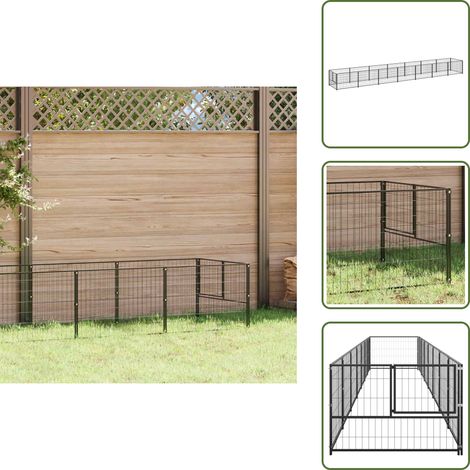 Perrera negra - vidaXL Perrera acero 7 m² negra - Perrera para juegos