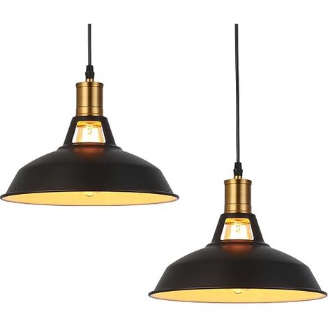 Métal Retro Suspensions Luminaires Industriel Edison Simplicité Lustre Vintage Plafonnier Suspension avec Abat-jour en Métal Style Nordique pour Salon Chambre Café Bar Restaurent (1/5)