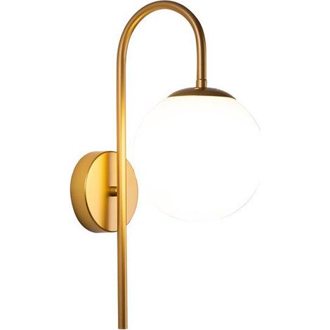 Applique murale LED boule ronde en verre givré, style nordique E27, 110-240V, pour chambre, salon ou couloir – design moderne élégant (1/5)