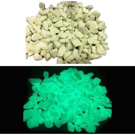 1000g Pierre lumineuse,galet décoratif,caillou phosphorescent,scintillante intérieur ou extérieur pour aquarium,terrarium,jardin,vitrine vert (1/5)