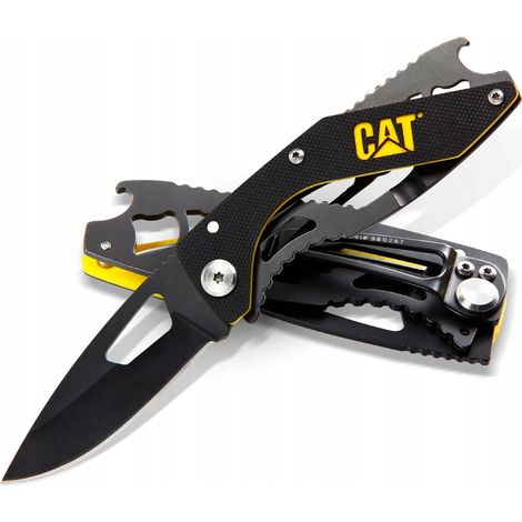 Coltello pieghevole cat 980267 lama acciaio manico alluminio
