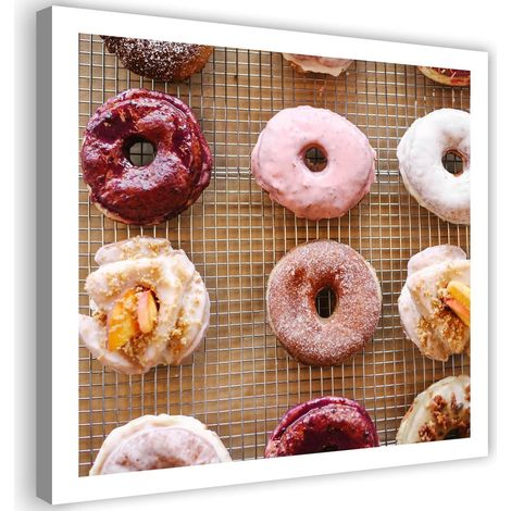 Tableau sur toile Donuts pastel 40x40 (1/5)