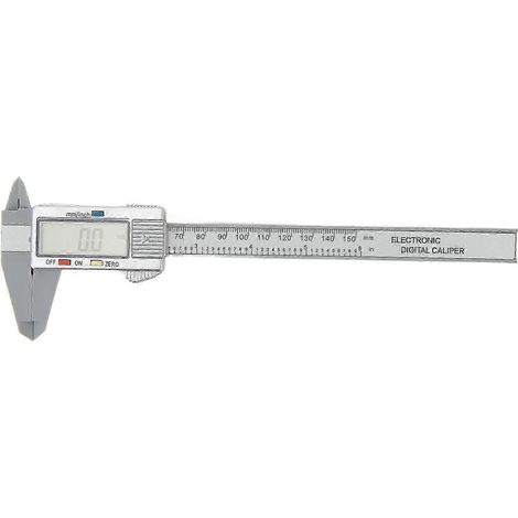 Pied à coulisse électronique numérique avec écran LCD, 150 mm (6 pouces), conversion pouces/millimètres, PA66 smart argent WHBYV (1/4)