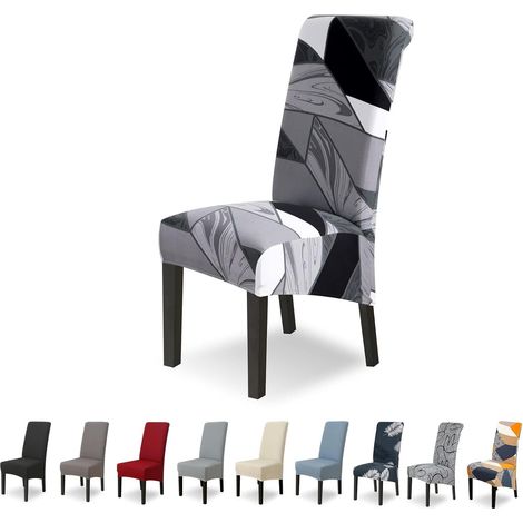 Housse de chaise XL extensible lot de 6, grande housse de chaise de salle à manger, protecteur universel (1/5)