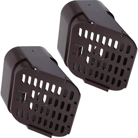 Prolongateur de descente de gouttière 2x3 pouces Type A filtre d'évacuation et écran anti-feuilles pour maison brun (1/5)