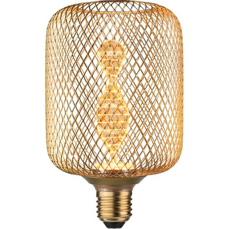PAULMANN 29084 METALLIC GLOW EDITION STANDARD 230V AMPOULE LED CYLINDRE E27 HELIX 3,5W 130LM 100MM LAITON MÉTAL 1800K (1/5)