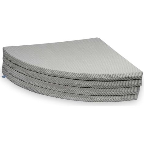 Tapis rond pliable, diamètre 160 cm, gris velours côtelé (1/5)