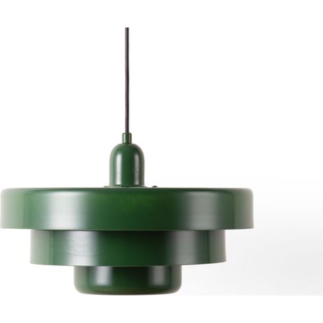 Barcelona Led – Suspension E27 vert – Abat-jour métallique 3 niveaux – Hauteur réglable – Pour salons et restaurants
