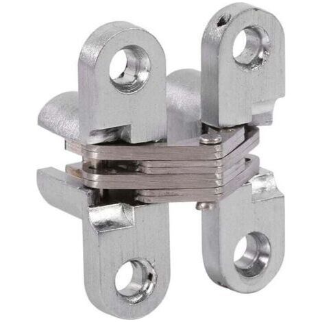 Lot de 2 charnières invisibles en alliage de zinc pour porte pliante 43,7 mm (1/4)