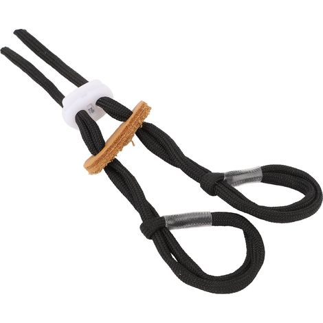 Dragonne de doigt réglable en polyester pour arc recourbe, accessoire de rechange noir (1/5)