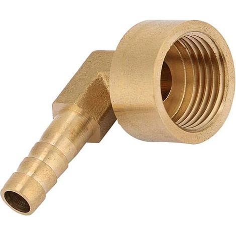 Raccord à ailettes en laiton filetage femelle Coude à 90 degrés Tuyau coudé en laiton Adaptateur raccord d'articulation Raccord G1 / 2 Air / Eau / Combustible / Huile / Gaz inertes(10mm) (1/5)