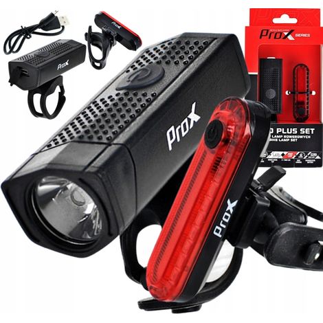 Kit d'éclairage Prox Aero : avant 400 lm + arrière 10 lm, USB (1/5)