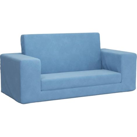 Canapé-lit,Canapé convertible pour enfants 2 places bleu peluche douce CFW52143 (1/5)