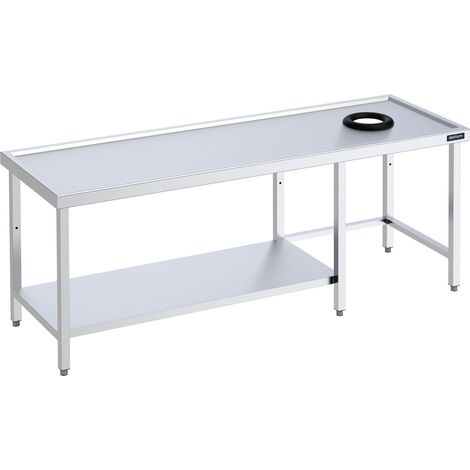 Table avec Trou Vide-Déchets en Inox avec Demi-Étagère - Distform