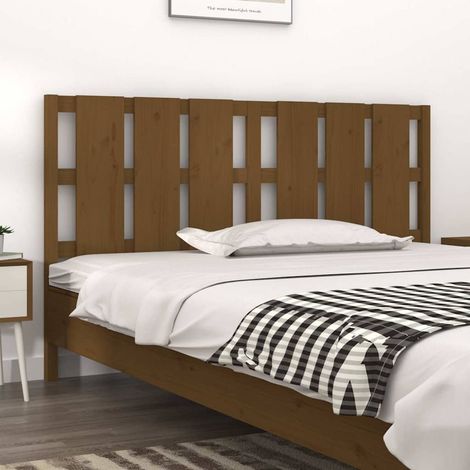 vidaXL Cabecero de cama madera maciza pino marrón miel 165,5x4x100 cm (1/5)