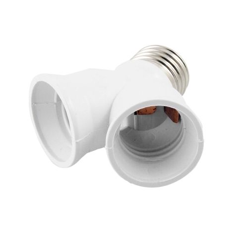 Adattatore portalampada da spina E27 a presa 2 x E27