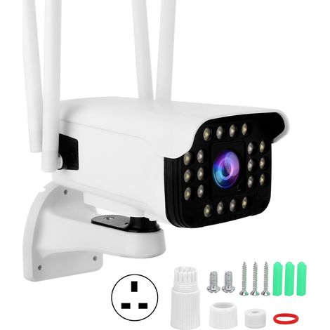 Caméra Extérieure PTZ 1080P WiFi 2.4Ghz IP66 Étanche Lampe 20 LED Détection Mouvement Audio Bidirectionnel Alimentation UK 110-240V (1/5)