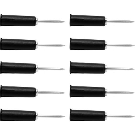 10 Stück Bananenstecker-Durchdringungsspitzen, PVC-Optik, 2 mm/0,08 Zoll auf 4 mm/0,16 Zoll Konvertierungs-Isolierstifte für Multimeter, Schwarz (1/5)