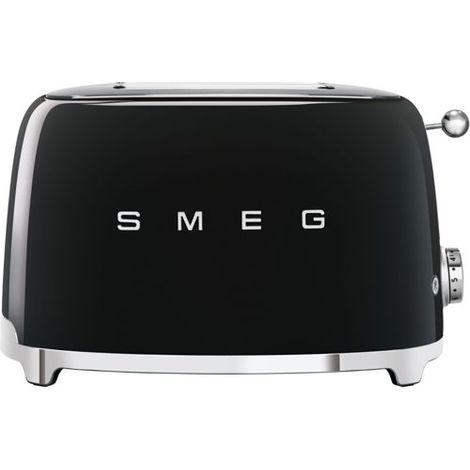 Smeg Toaster 50er-Jahre-Stil, 2 x 2 Zoll, glänzend, Schwarz, TSF01BLEU