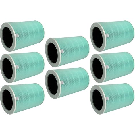 vhbw 8x HEPA Filter kompatibel mit Xiaomi Mi Air Purifier 1, Mi Air Purifier 2 Luftreiniger - Ersatz-Filter mit integriertem Aktivkohle-Filter