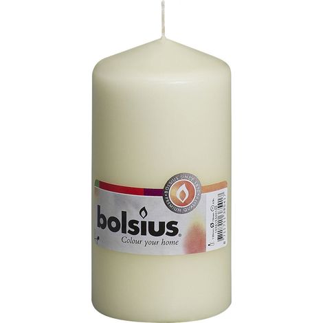 Bolsius Stumpenkerze elfenbein, Höhe 13 cm, Ø 6,8 cm Kerze Dekokerzen