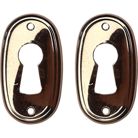 cyclingcolors 2x Bocchetta rosette chiave per mobili in zama finitura oro antichizzata armadi mobili 21x38mm (1/3)