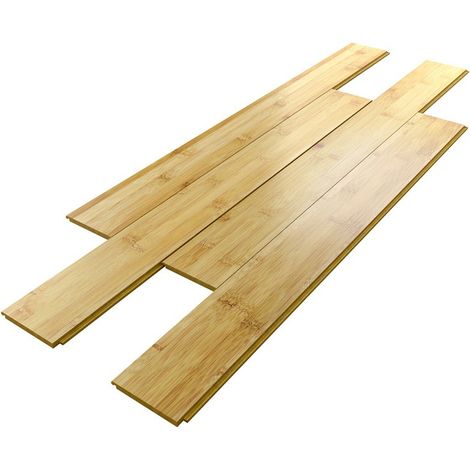 Naturasol – Parquet massif bambou verni mat – Horizontal – Carbonisé café – Résistant à l'eau et à l'humidité – Largeur 13 cm – Épaisseur 15 mm