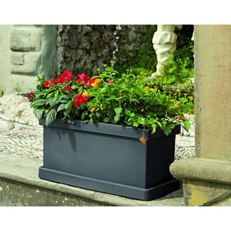 FIORIEREA SAGITTA CASSETTA RETTANGOLARE DA 80CM IN RESINA - Colore: Antracite