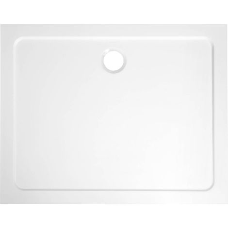 Receveur de douche en marbre moulé TECMI, rectangle 80x70cm, blanc (1/3)