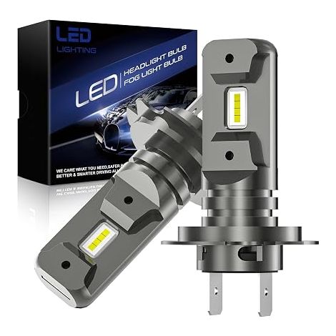 H7 LED Bulb, 100W 32000LM H7 LED Headlight Kit for Car and Motorcycle, 6500K White Light 1:1 Mini Size 600% Brightness, Low Beam/High Beam, Plug and Play, 2 Pieces (1/4)