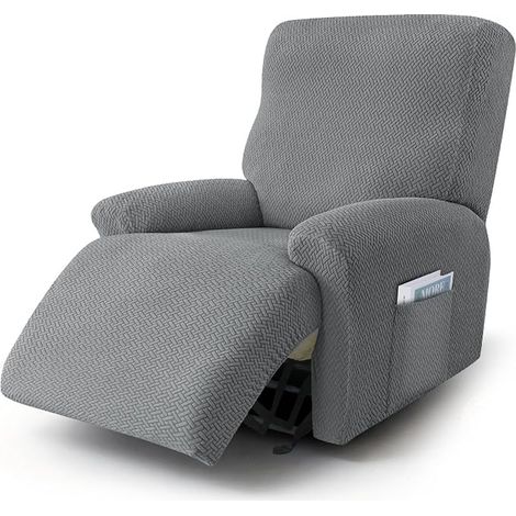 1 Seater Stretch Armchair Cover, Armchair Cover with Pockets, Waterproof Sofa Protector, Cover for Electric Relax Chair, Living Room Sofa Sets (1/2)