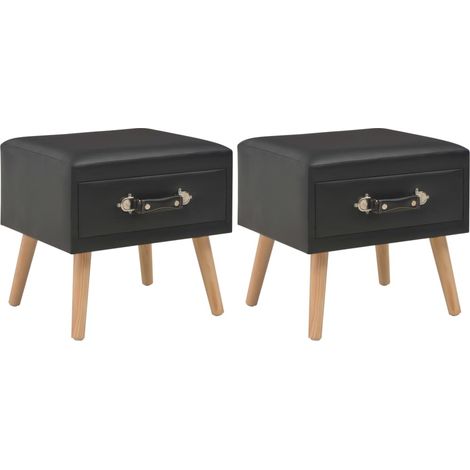Comodino comodino cassettiera mobili per camera da letto 2 pezzi nero 40x35x40 cm sintetico 1402080