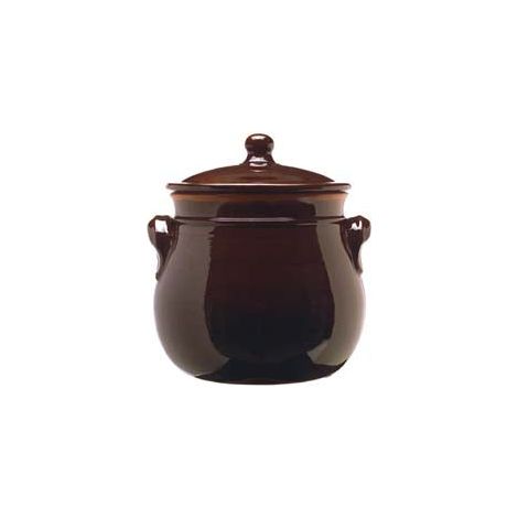 Pot Arrondi En Terre Cuite Brunella Avec Couvercle - 24 cm