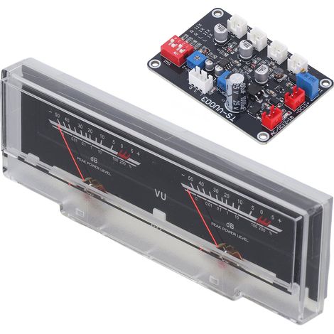VU-mètre audio, indicateur de niveau sonore haute précision avec rétroéclairage blanc, panneau de puissance amplificateur, module de commande et câble nappe inclus. (1/5)