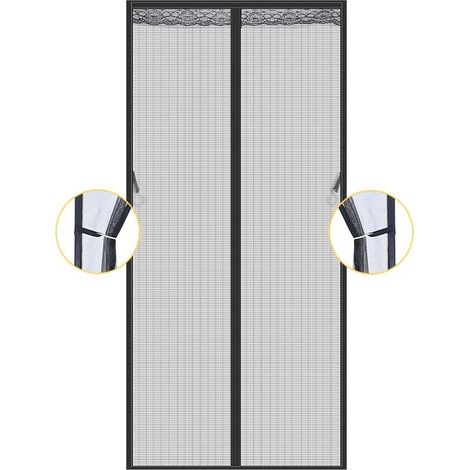Moustiquaire Porte Fenêtre Magnétique 70x210cm Rideau Porte Anti Mouche Insecte Moustiquaire Aimantée Bande Adhésive Fermeture Automatique Maille (1/4)