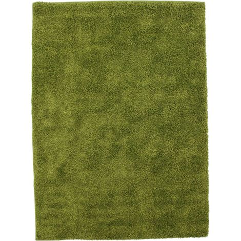 Tapis shaggy à poils longs vert 133x180 – Toucher laineux – Confectionné en polypropylène – Doux et agréable au toucher – Thedecofactory (1/5)