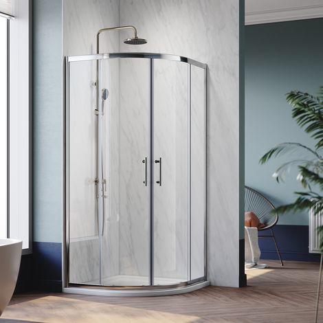 SONNI Duschkabine Viertelkreis Duschabtrennung Runddusche Schiebetür Duschtür 80 x 80 x 185cm Schnellfreigabefunktion (1/5)