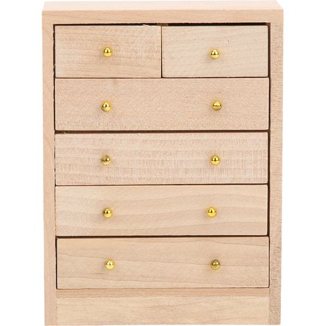 Maquette miniature d'armoire en bois à l'échelle 1:12 pour la décoration de meubles de maison de poupée